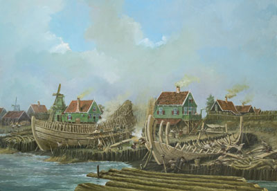 17e eeuwse scheepswerf