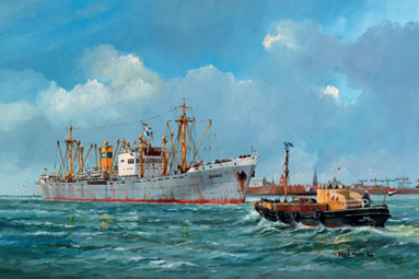 ms Albireo (Van Nievelt, Goudriaan) met Loods afhaler